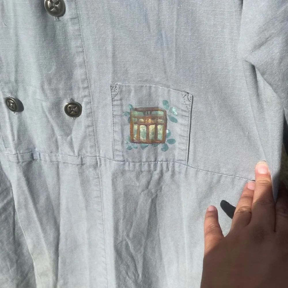 Blue Fish Hand Painted Jacket RARE! - Picture 5 of 10